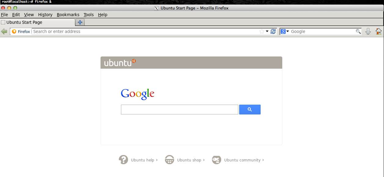 Firefox, running on a Linode